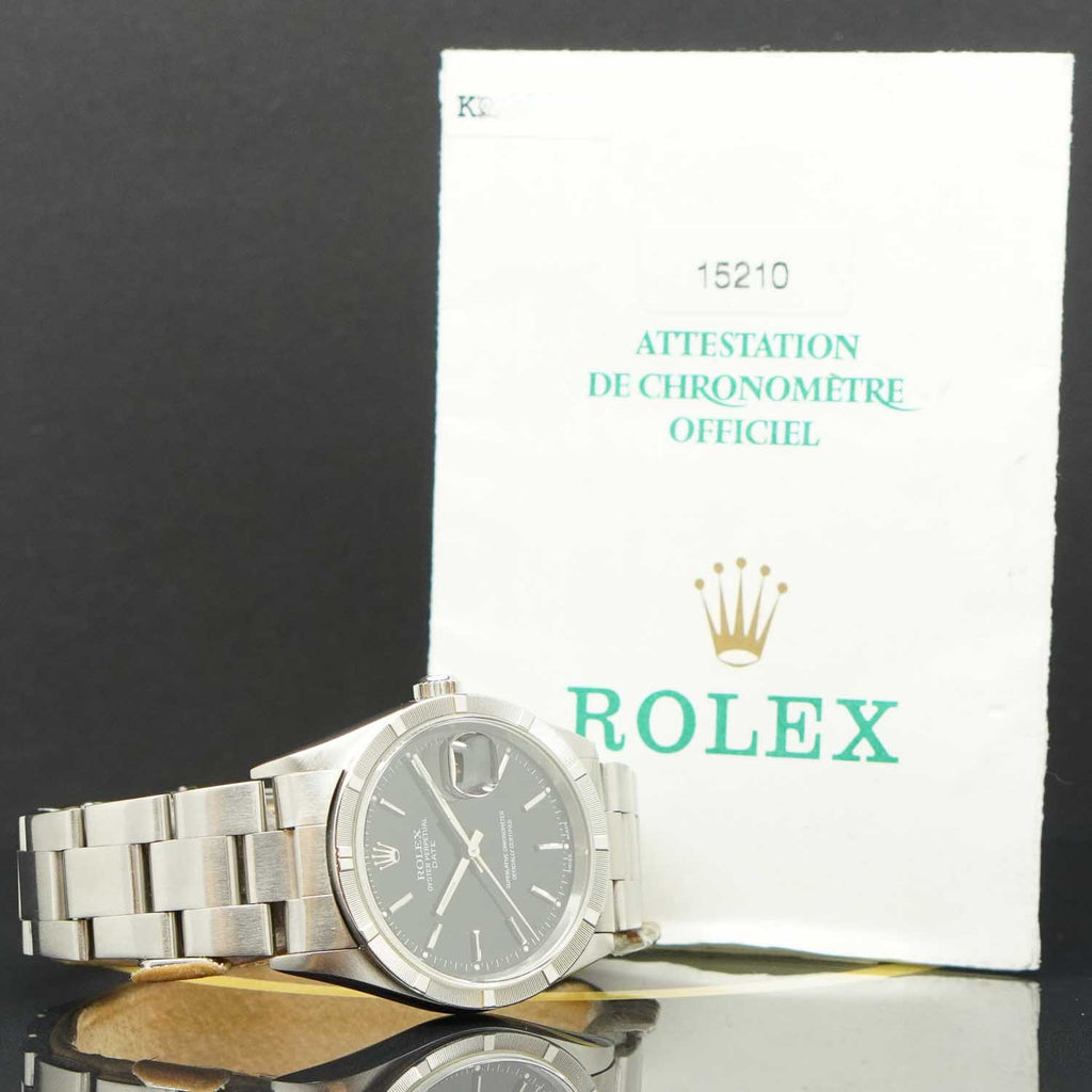 Rolex Oyster Perpetual Date 34 - 15210 - 2001 - Rolex Box & Papiere