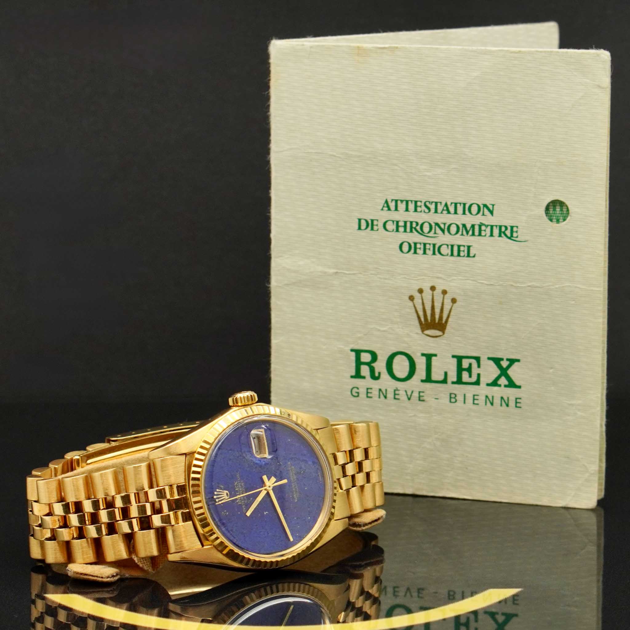 Rolex Datejust "Lapislazuli" - Ref: 1601 - aus 1970 - Box & Papiere - Selten