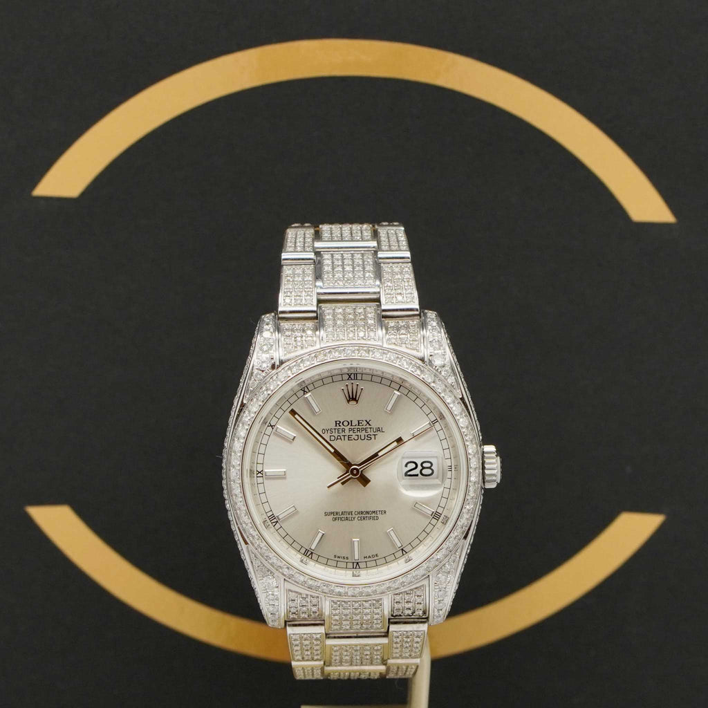 Rolex Datejust 36 Iced Out - Ref: 116200 aus 2010 - Rolex Box