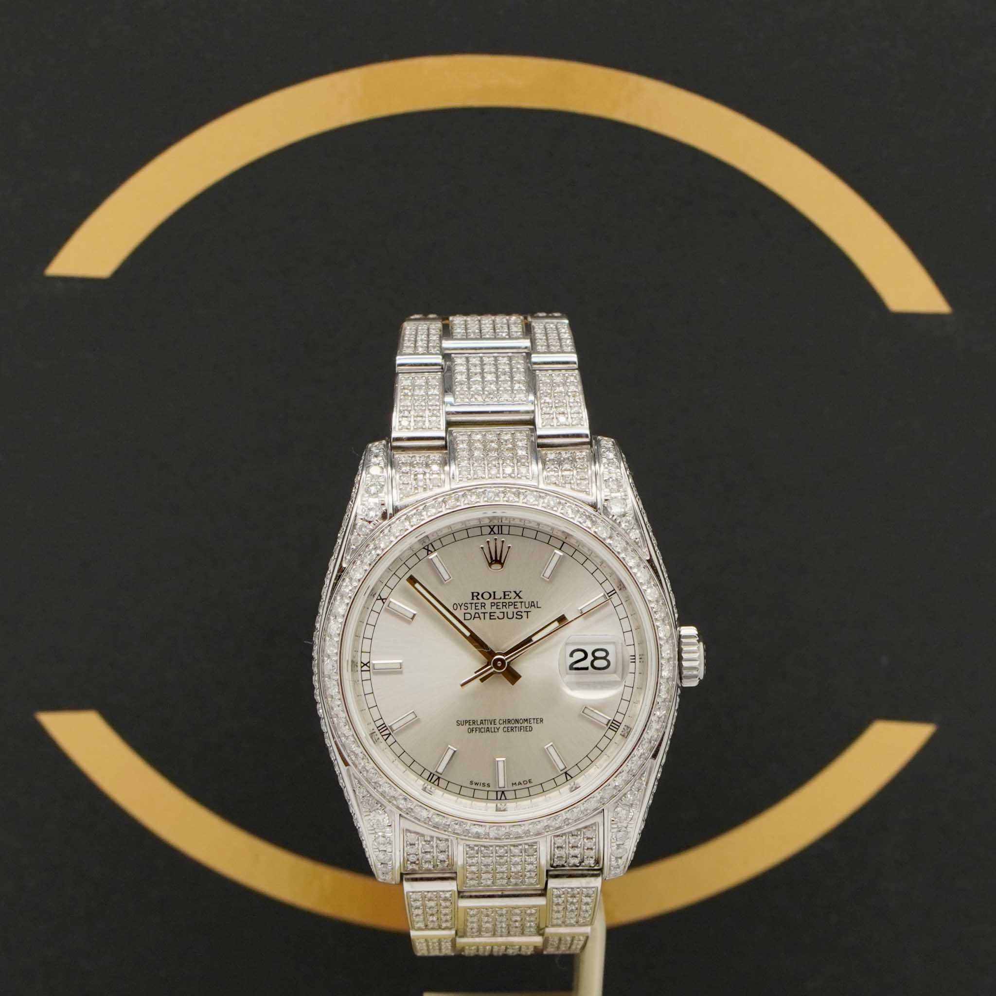 Rolex Datejust 36 Iced Out - Ref: 116200 aus 2010 - Rolex Box