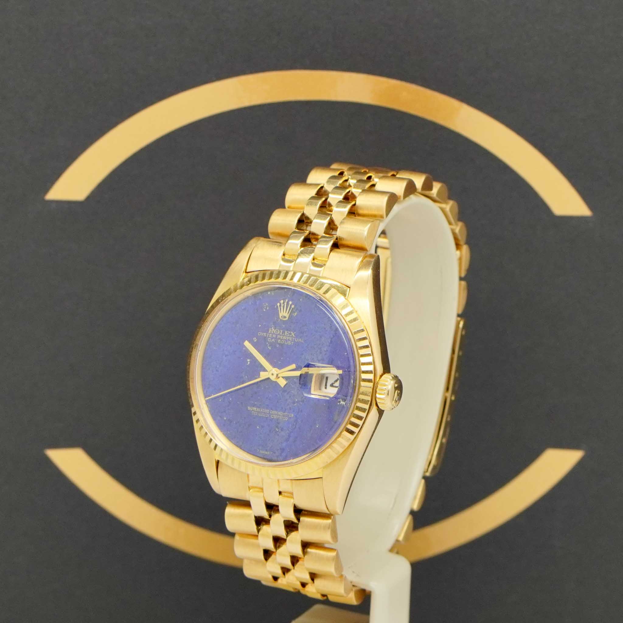 Rolex Datejust "Lapislazuli" - Ref: 1601 - aus 1970 - Box & Papiere - Selten