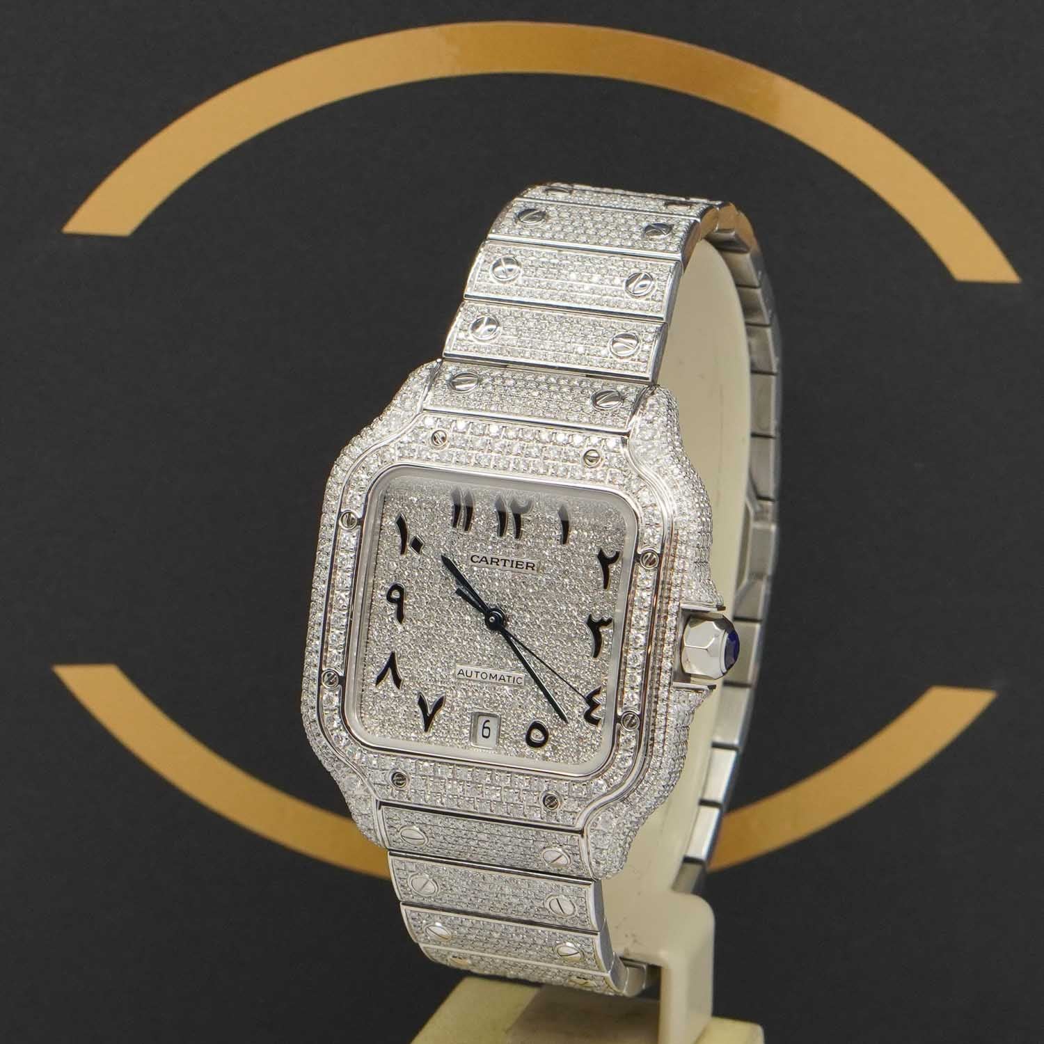 Cartier Santos Large Iced Out - WSSA0018 - 2023 - Fullset Neu