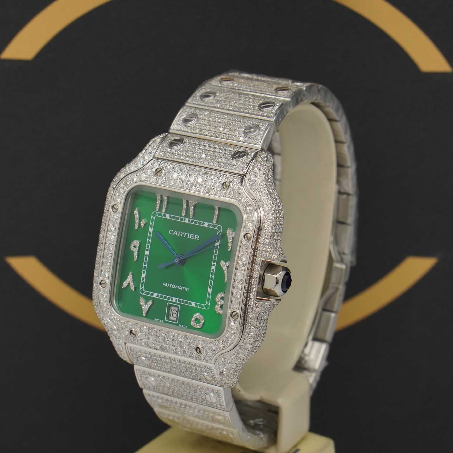 Cartier Santos Large iced Out - WSSA0018 - 2024 - Fullset Neu