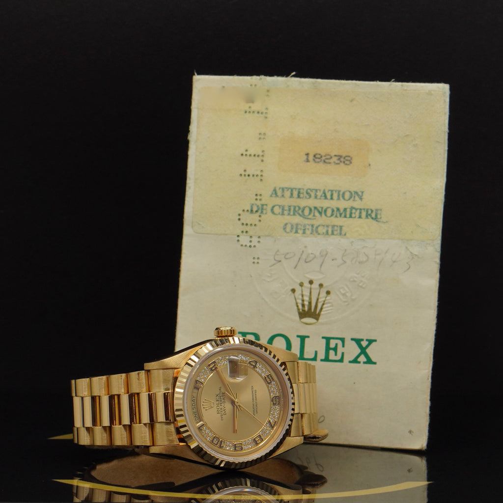 Rolex Day Date Dia - Ref: 18238 - aus 1991 - Rolex Box & Papiere