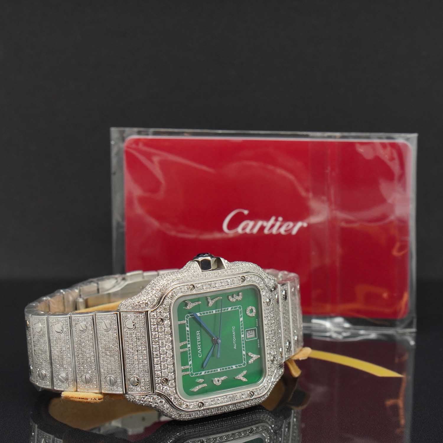 Cartier Santos Large iced Out - WSSA0018 - 2024 - Fullset Neu