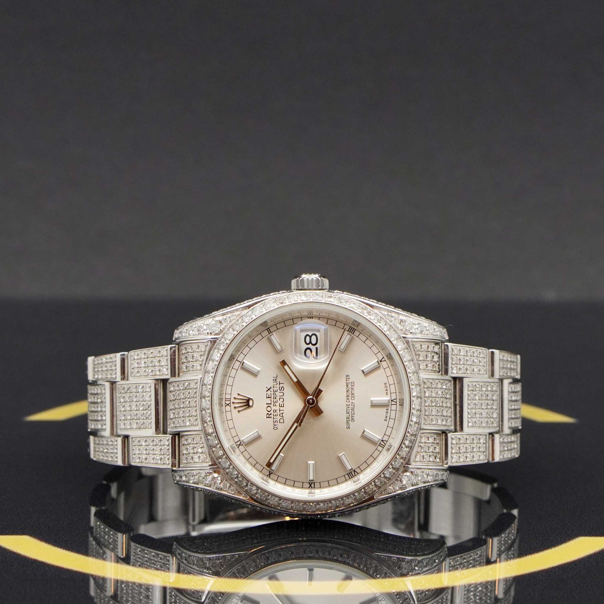 Rolex Datejust 36 Iced Out - Ref: 116200 aus 2010 - Rolex Box