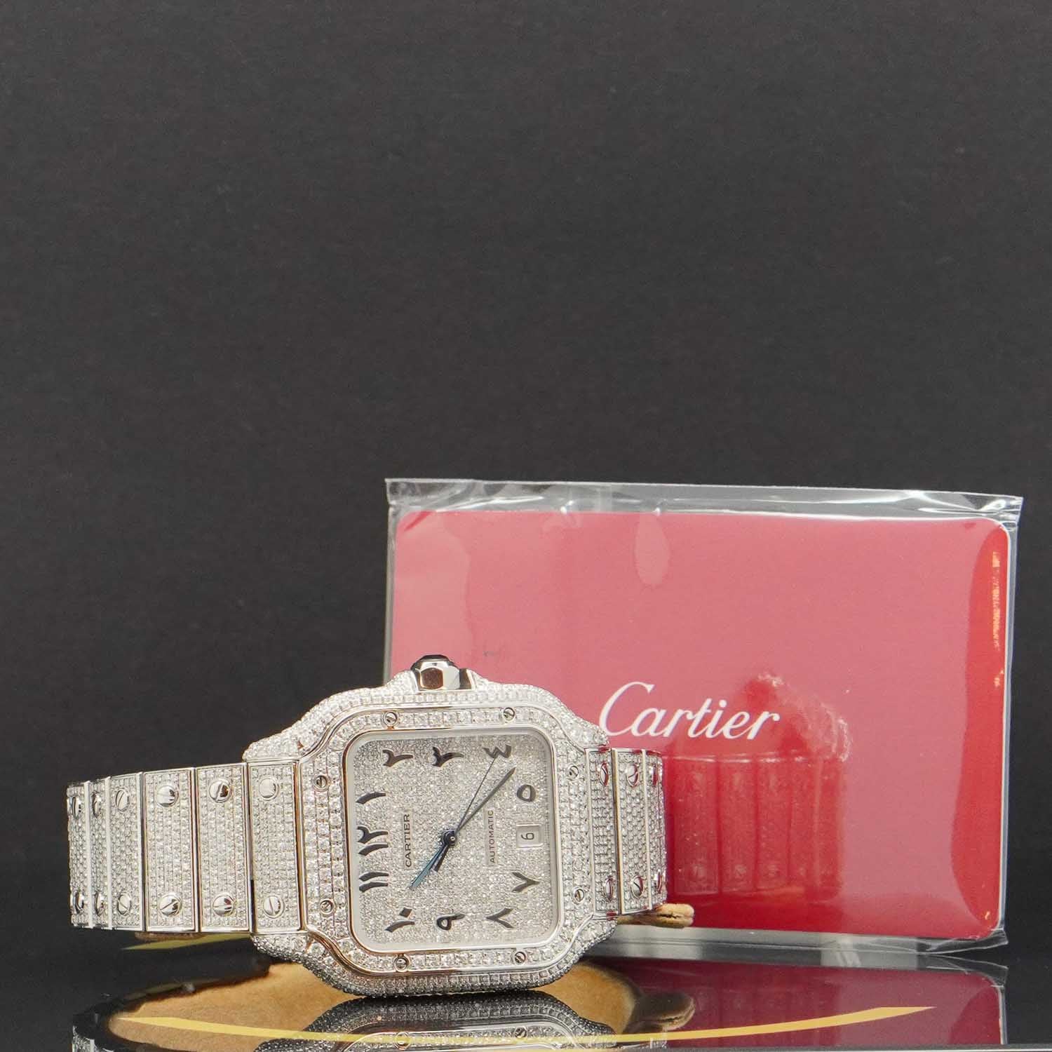 Cartier Santos Large Iced Out - WSSA0018 - 2023 - Fullset Neu