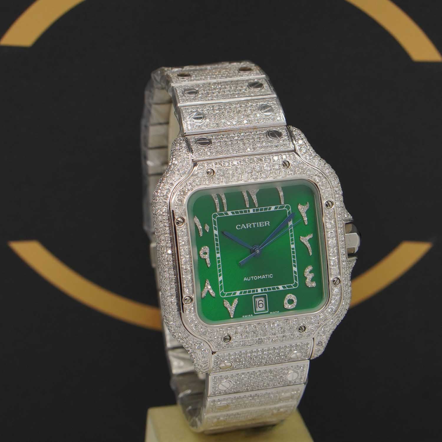 Cartier Santos Large iced Out - WSSA0018 - 2024 - Fullset Neu