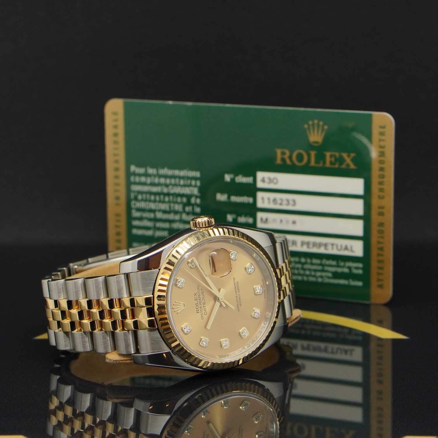 Rolex Datejust 36 S/G - 116233 - 2008 - Rolex Box & Karte
