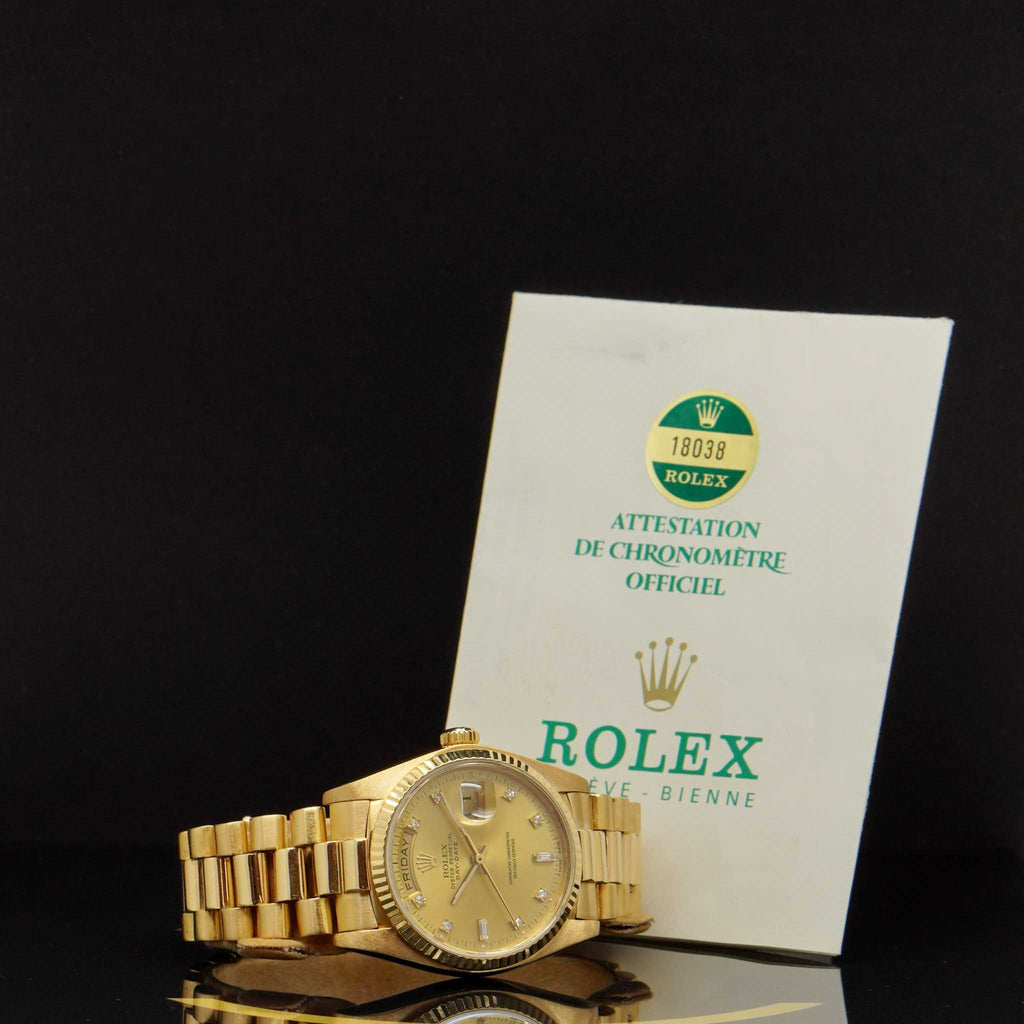 Rolex Day Date 36 Dia - Ref: 18038 - aus 1982 - Rolex Box & Papiere