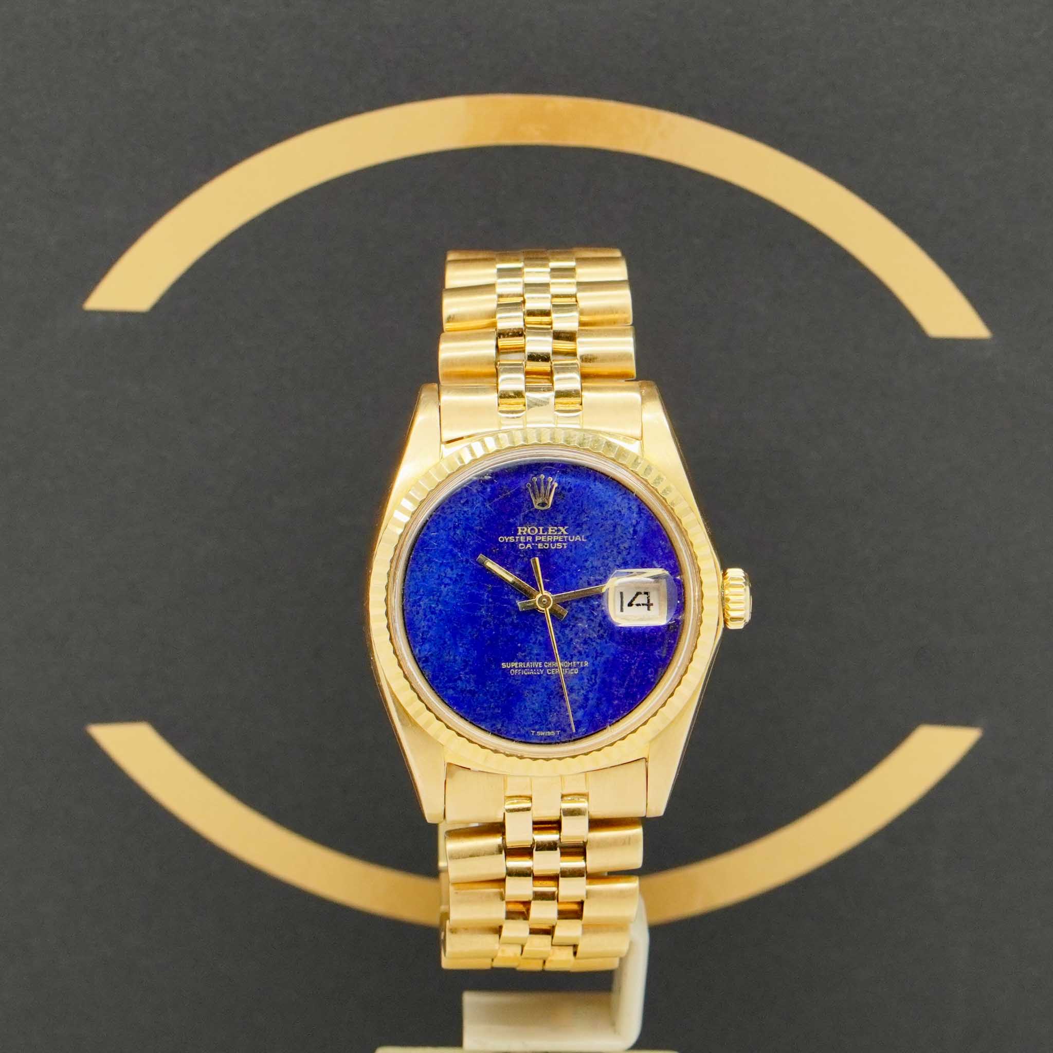 Rolex Datejust "Lapislazuli" - Ref: 1601 - aus 1970 - Box & Papiere - Selten