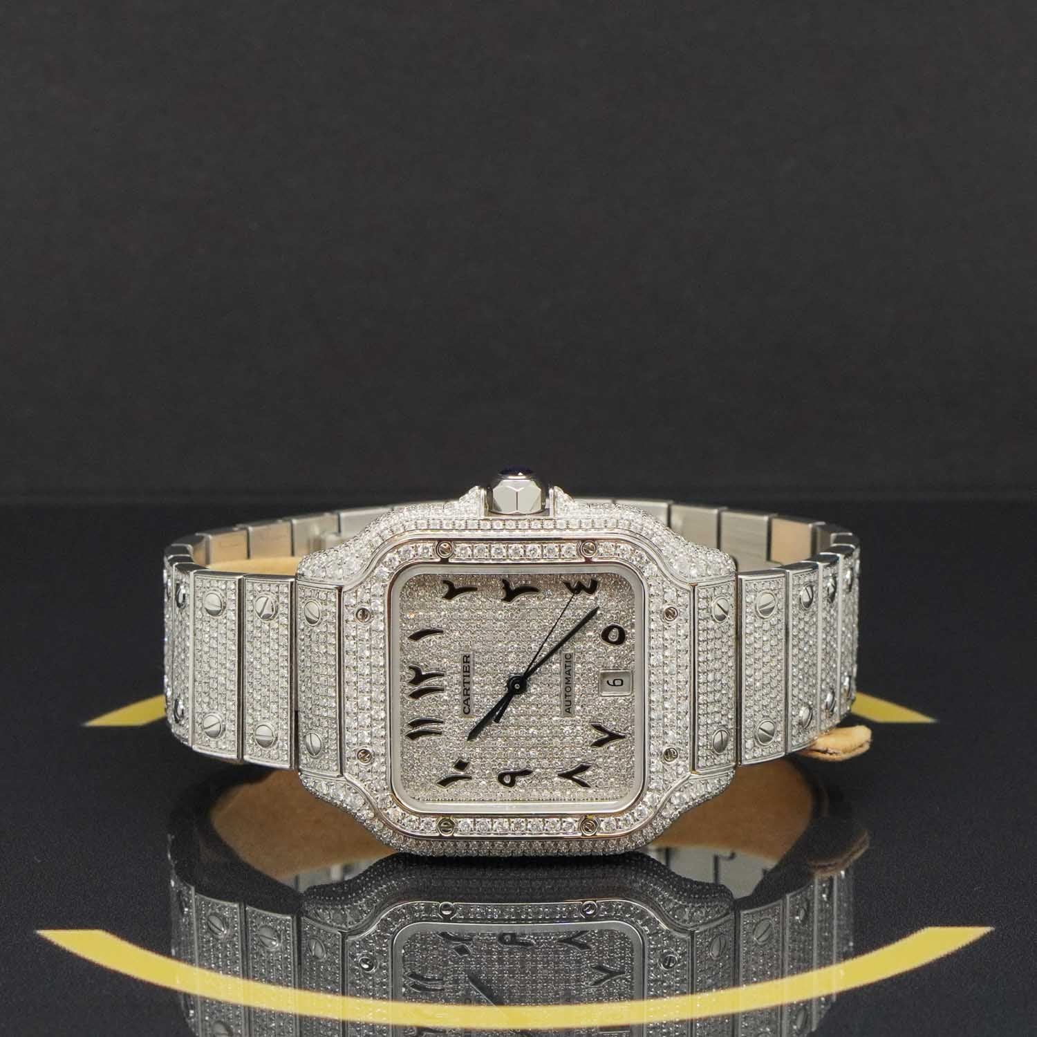 Cartier Santos Large Iced Out - WSSA0018 - 2023 - Fullset Neu