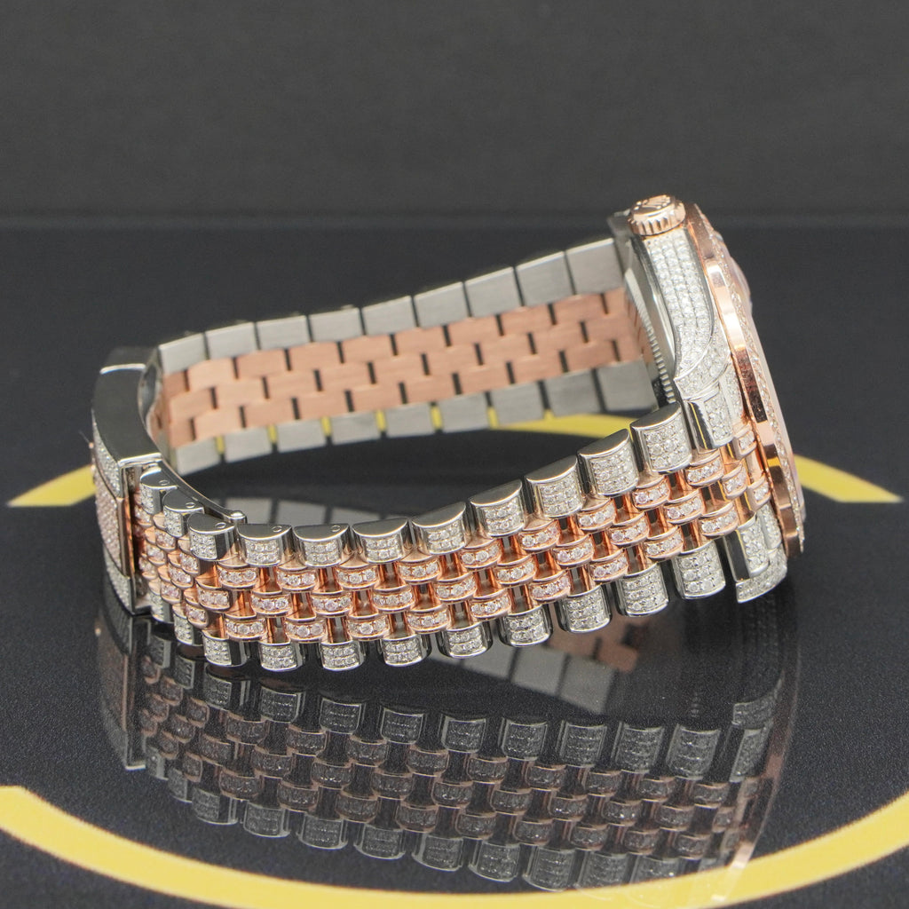 Rolex Datejust 41 Iced Out Rosé - Ref: 126331 - aus 2023 - NEU