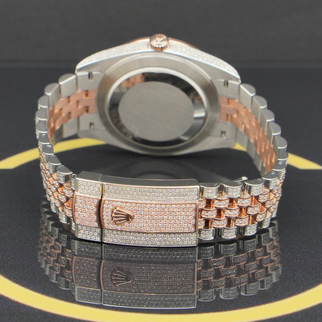 Rolex Datejust 41 Iced Out Rosé - Ref: 126331 - aus 2023 - NEU