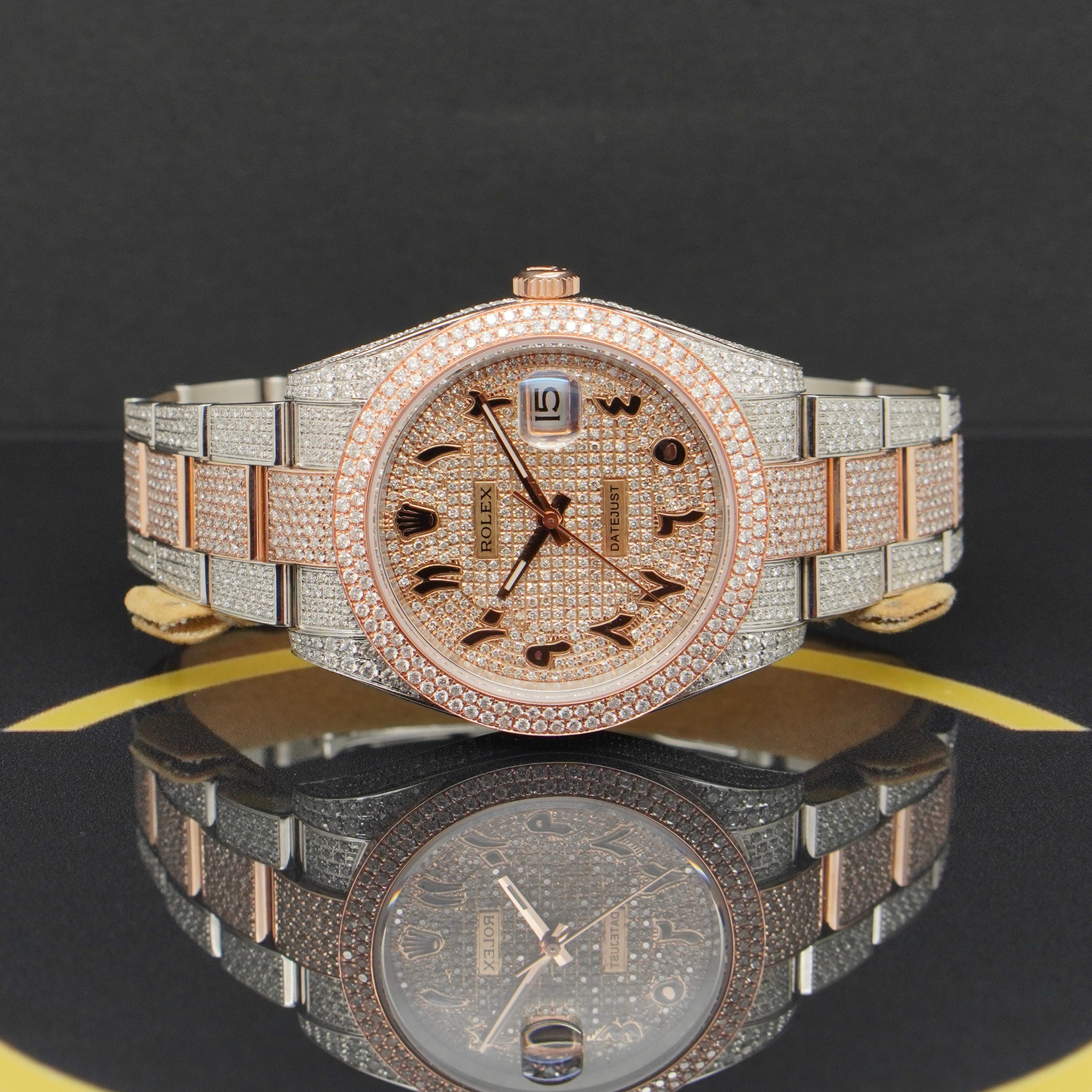 Rolex Datejust 41 Iced Out Rosé - Ref: 126301 - aus 2023 - NEU