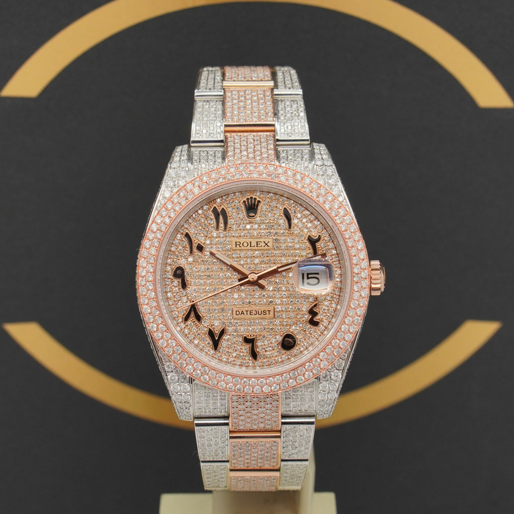 Rolex Datejust 41 Iced Out Rosé - Ref: 126301 - aus 2023 - NEU