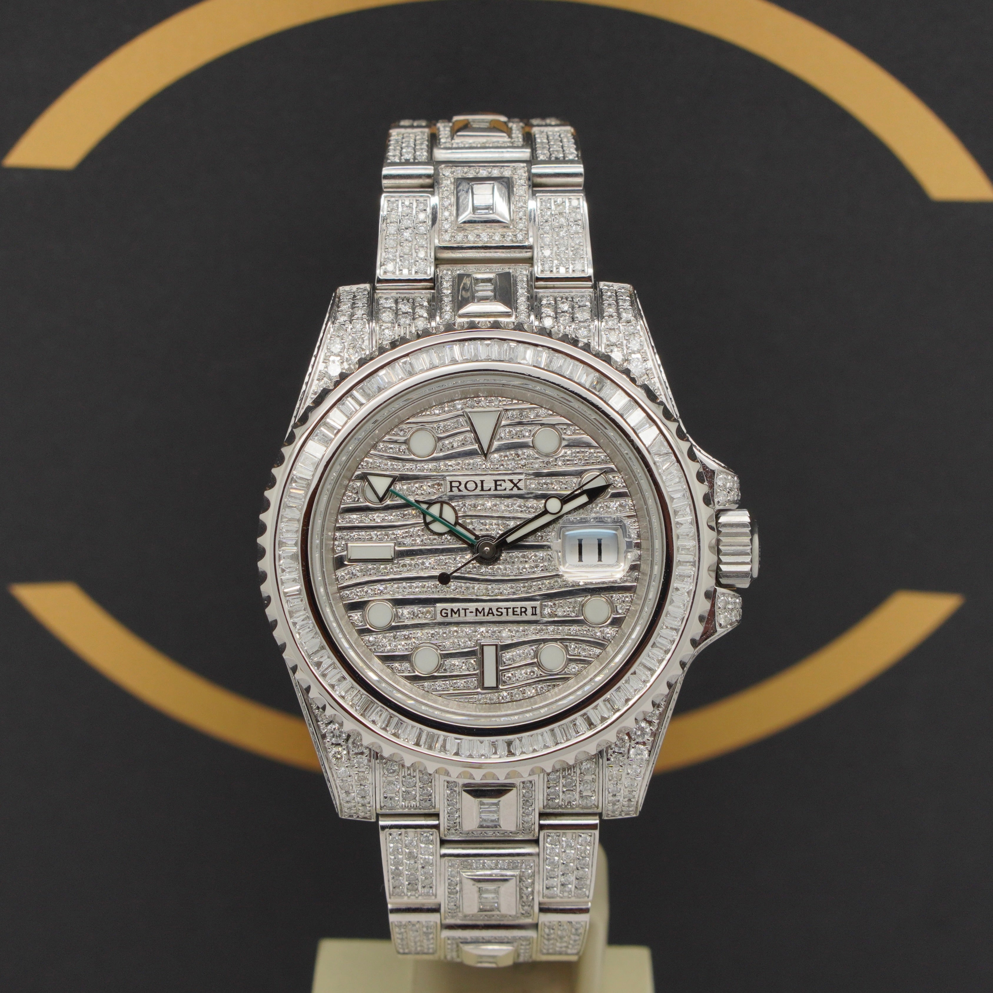 Rolex GMT-Master II Iced Out - Ref: 116710LN - aus 2015 - Box & Karte