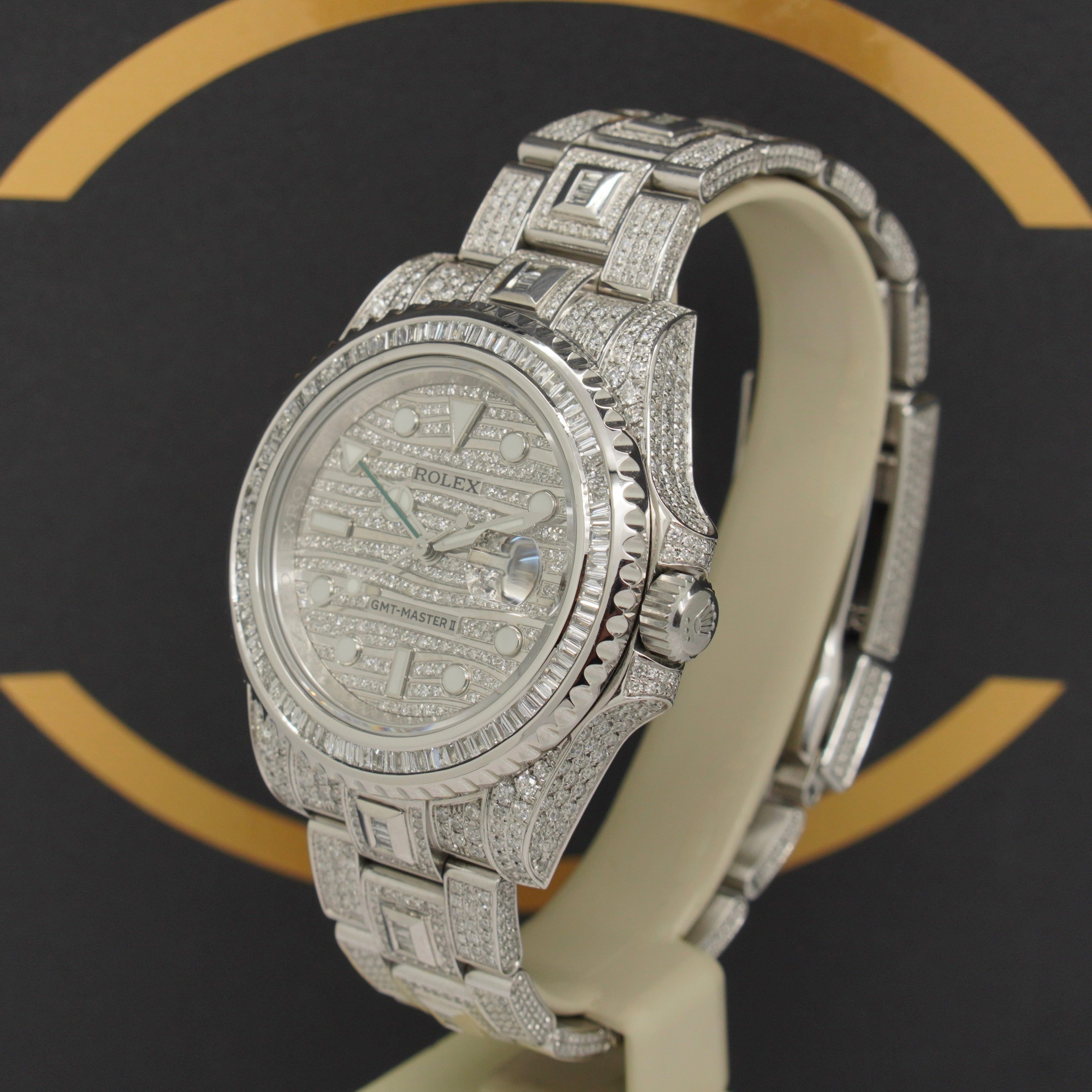 Rolex GMT-Master II Iced Out - Ref: 116710LN - aus 2015 - Box & Karte