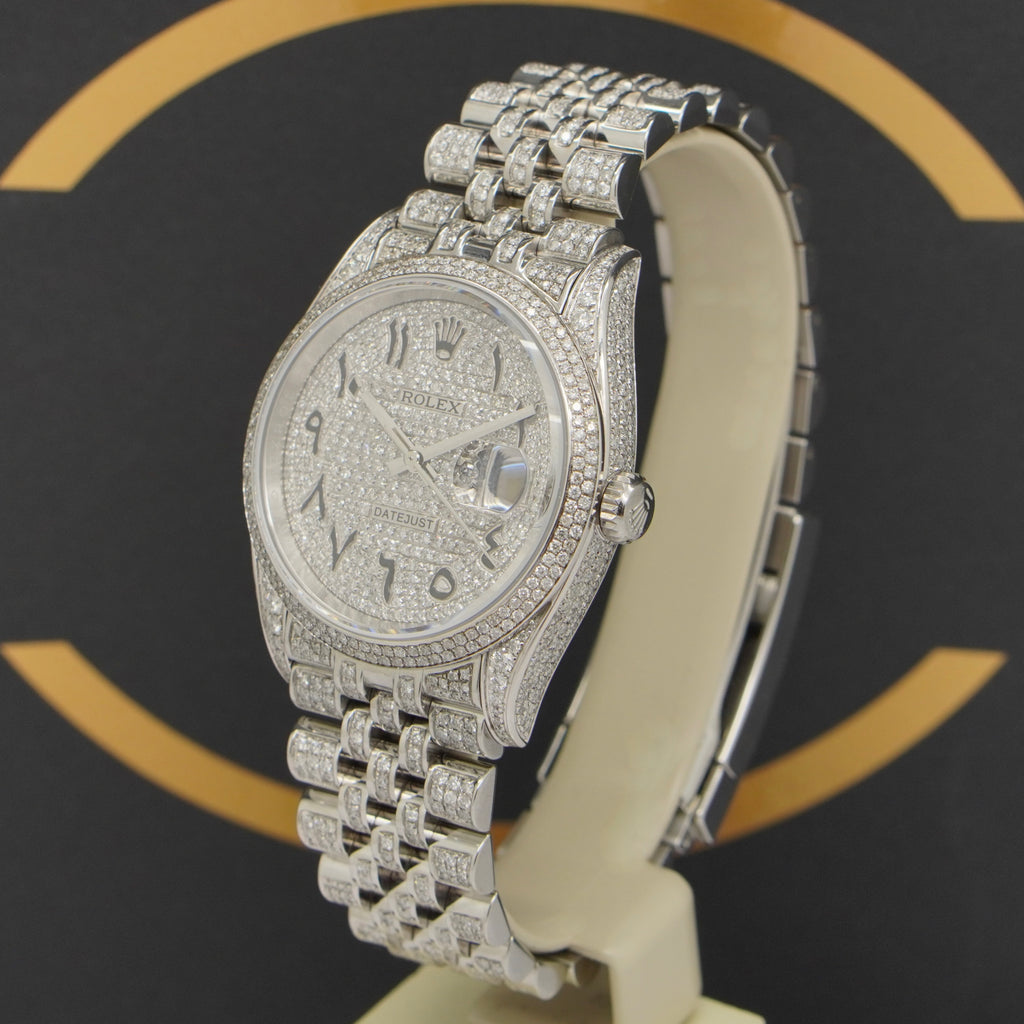 Rolex Datejust 36 Iced Out - Ref: 126200 - aus 2022 - NEU