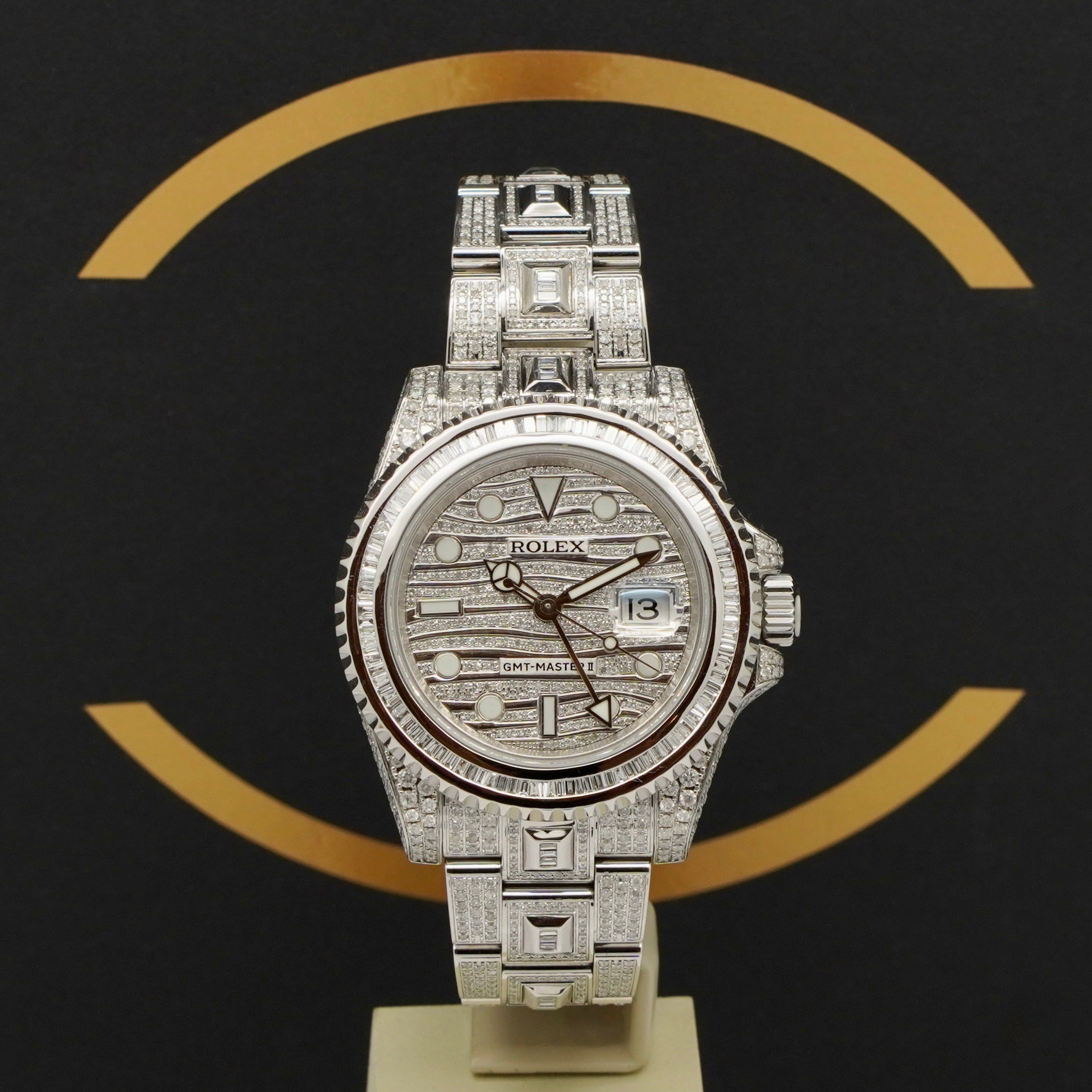 Rolex GMT-Master II Iced Out - 116710LN - aus 2018 - Box & Karte
