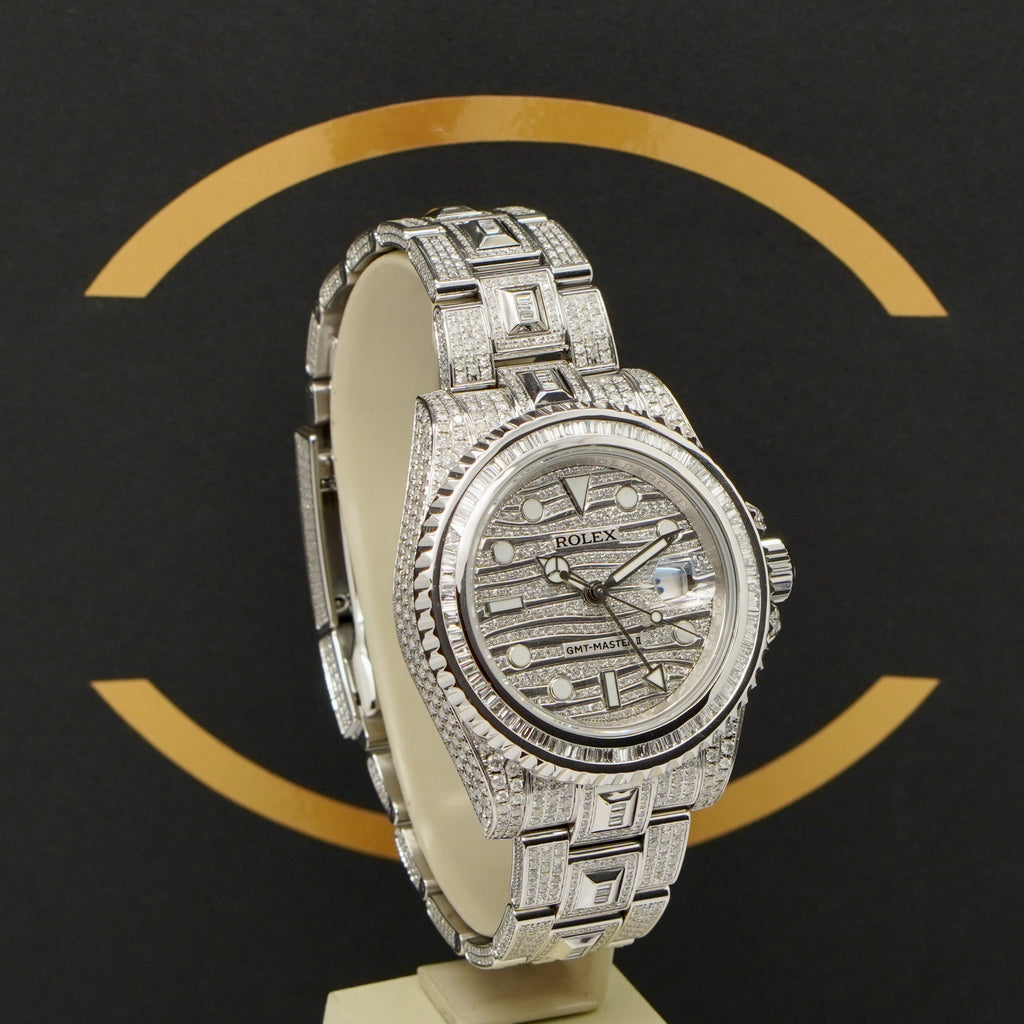 Rolex GMT-Master II Iced Out - 116710LN - aus 2018 - Box & Karte