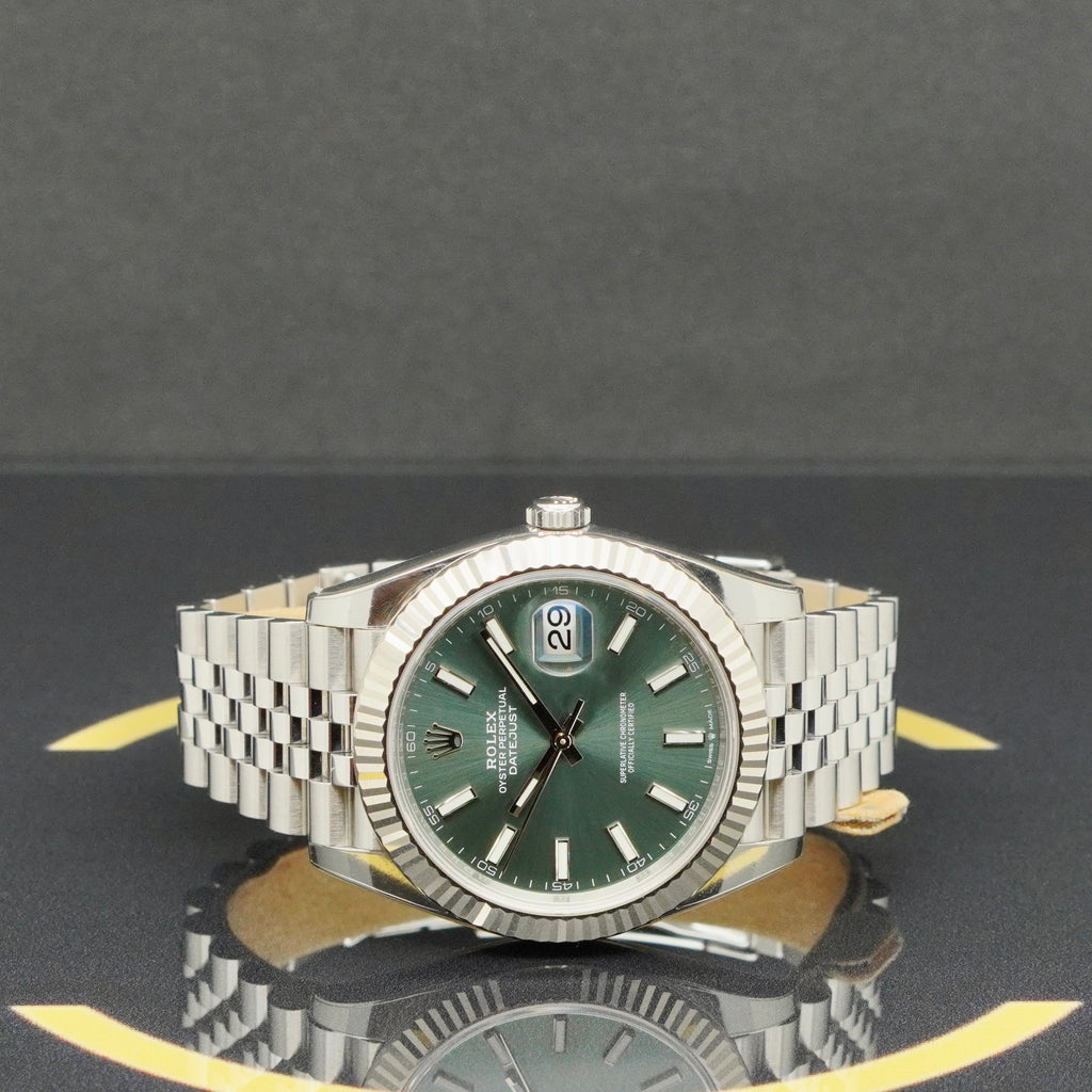 Rolex Datejust 41 Mint Green - Ref: 126334 - aus 2022 - Fullset