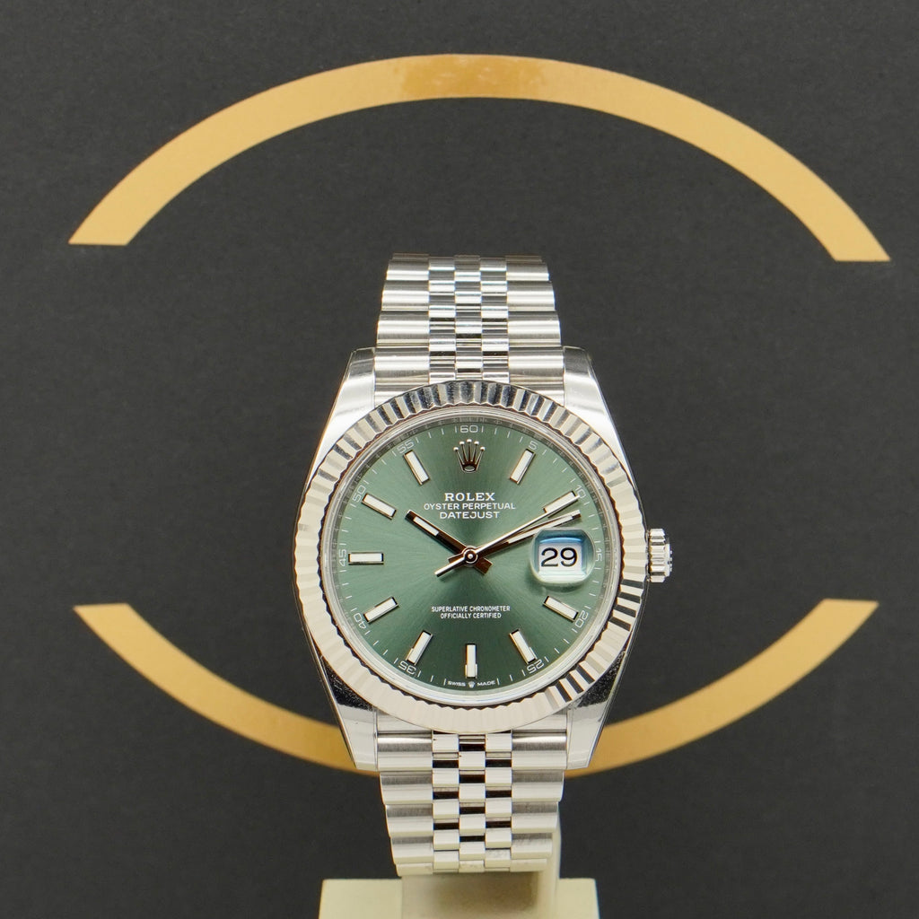 Rolex Datejust 41 Mint Green - Ref: 126334 - aus 2022 - Fullset