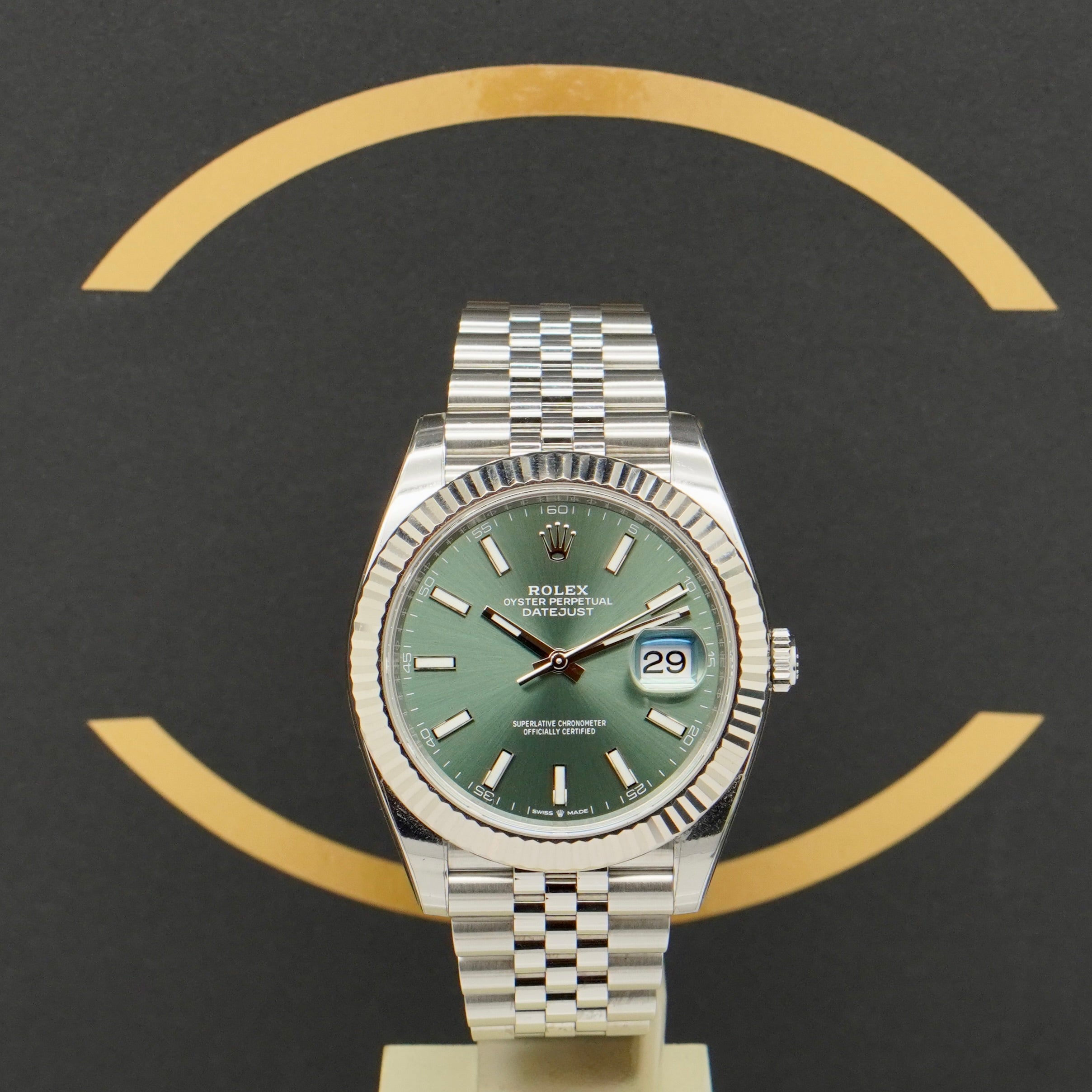 Rolex Datejust 41 Mint Green - Ref: 126334 - aus 2022 - Fullset
