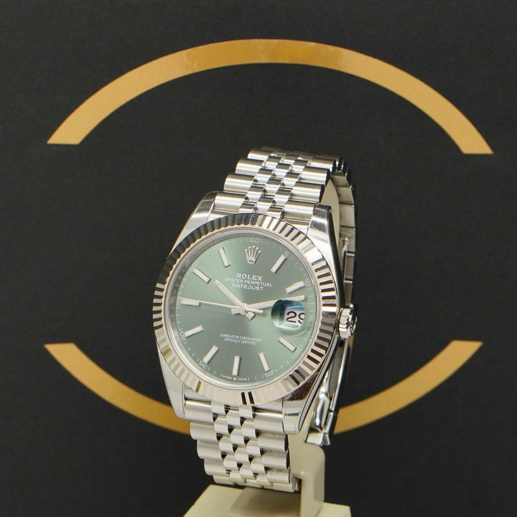 Rolex Datejust 41 Mint Green - Ref: 126334 - aus 2022 - Fullset