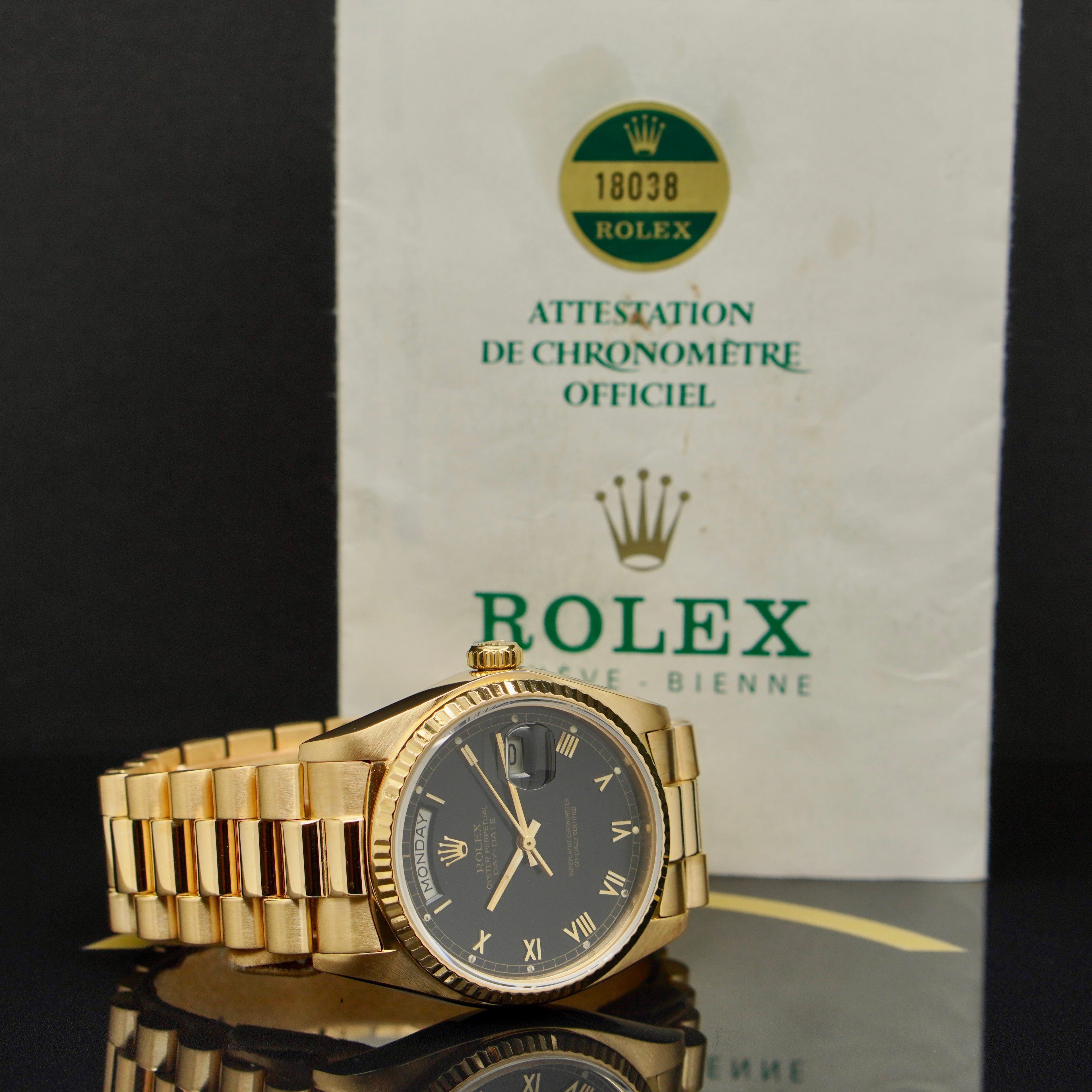 Rolex Day Date - Ref: 18038 - aus 1981 - Box & Papiere - LC 100