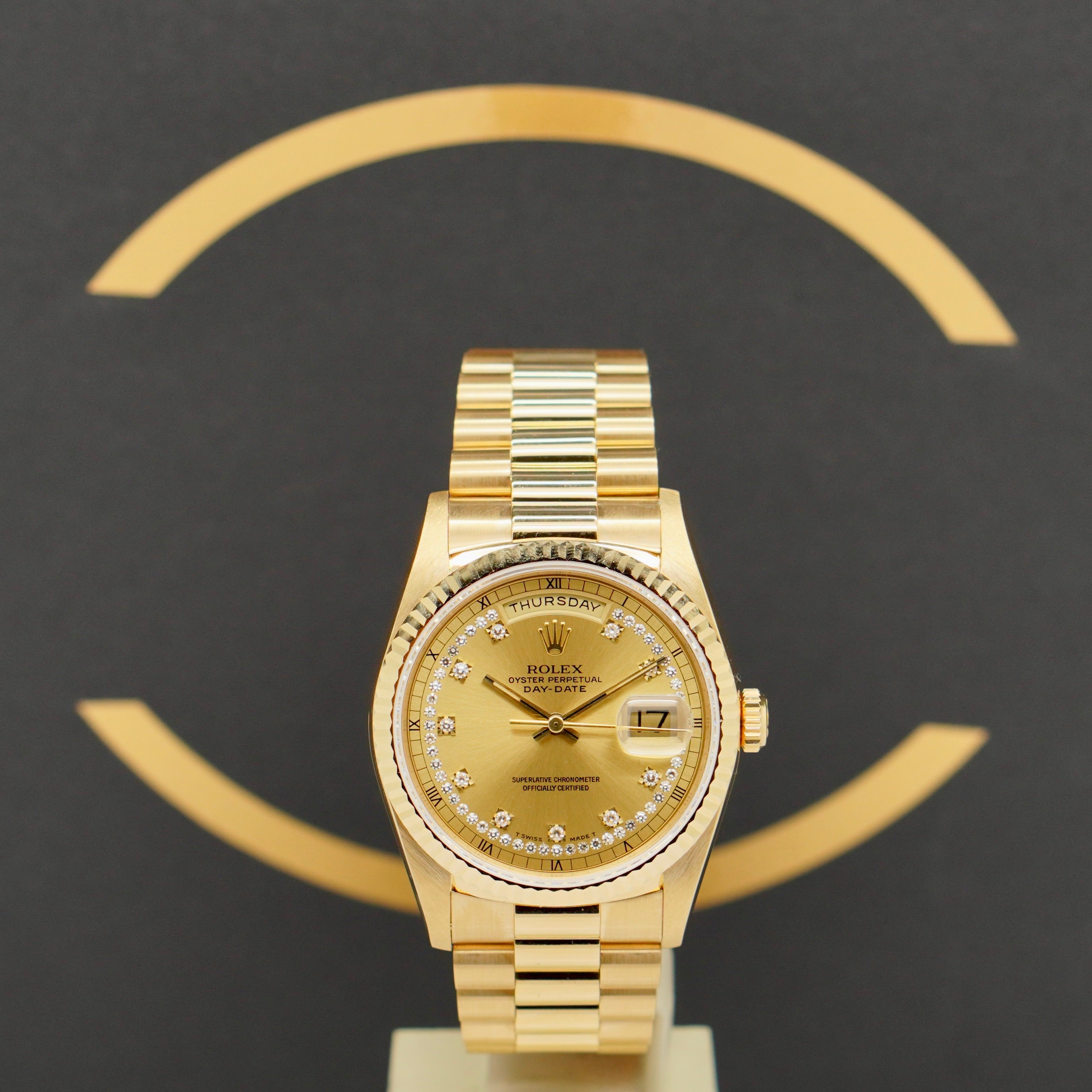 Rolex Day Date 36 "String" - Ref: 18238 - aus 1989 - Rolex Box & Papiere